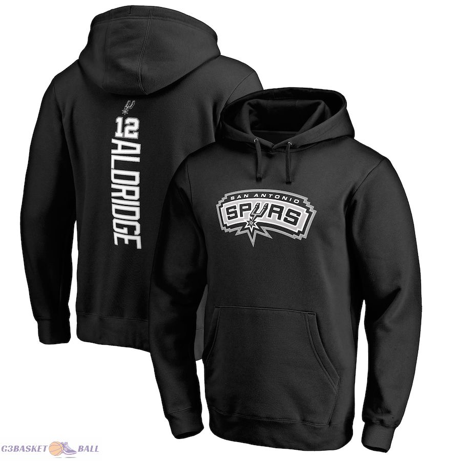 Men's San Antonio Spurs LaMarcus Aldridge Black Backer Pullover Hoodie