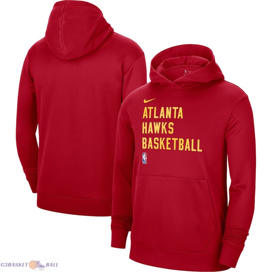 Unisex Atlanta Hawks Nike Red 2023/24 Performance Spotlight On-Court Practice Pullover Hoodie