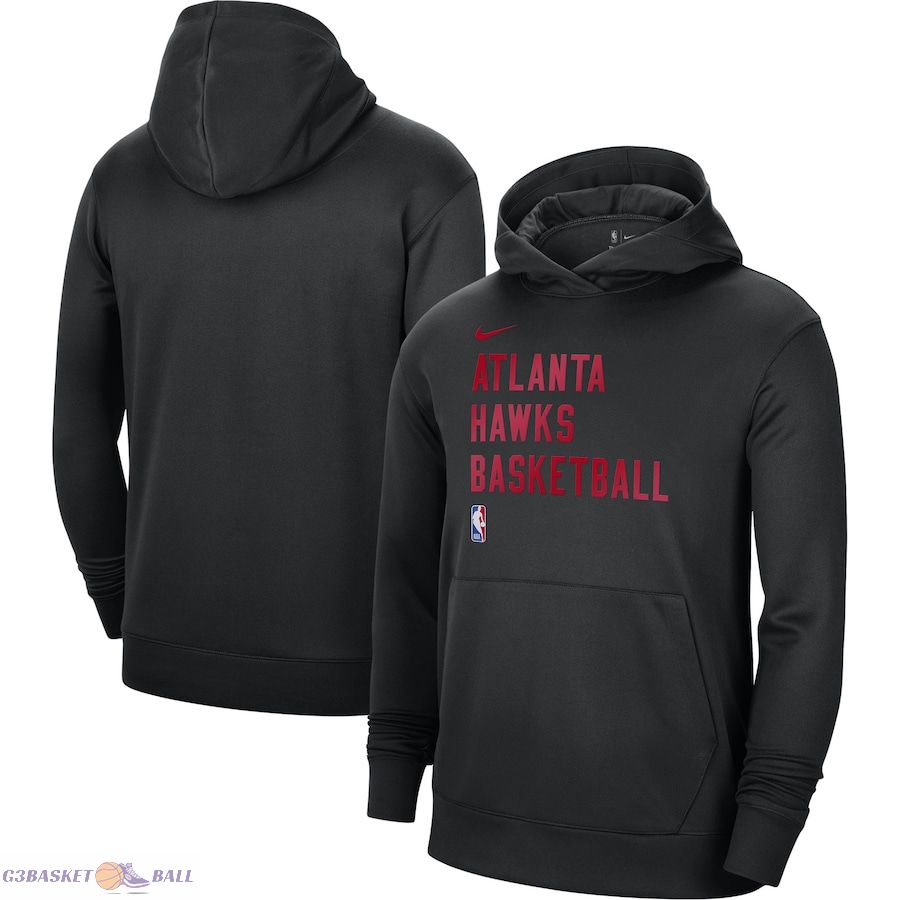 Unisex Atlanta Hawks Nike Black 2023/24 Performance Spotlight On-Court Practice Pullover Hoodie