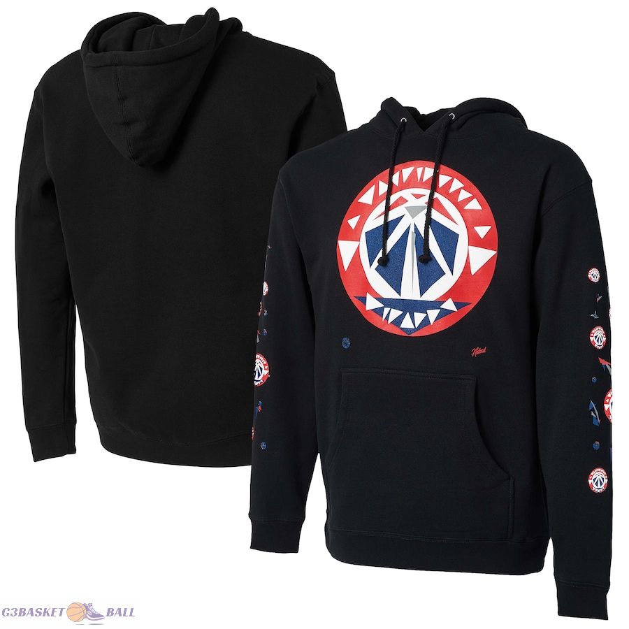 Men's Washington Wizards NBA x Naturel Black No Caller ID Pullover Hoodie