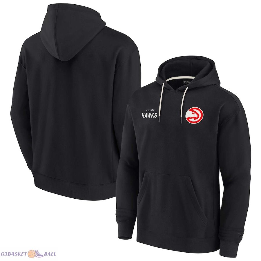 Unisex Atlanta Hawks Fanatics Black Elements Super Soft Fleece Pullover Hoodie