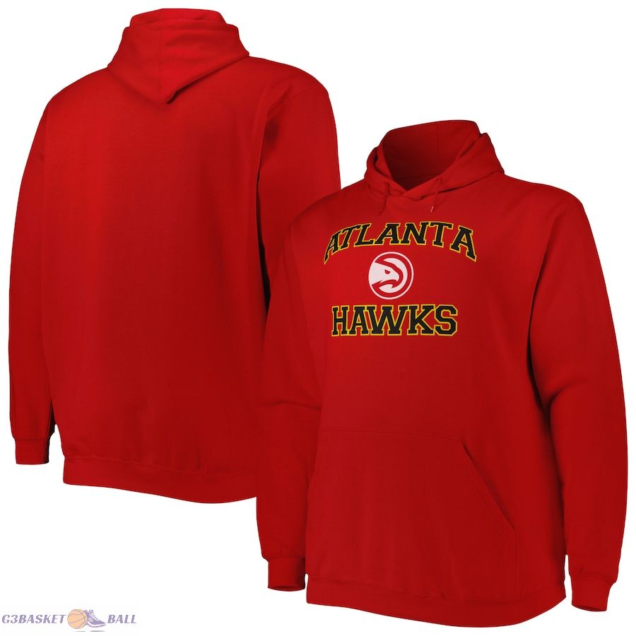 Men's Atlanta Hawks Red Big & Tall Heart & Soul Pullover Hoodie