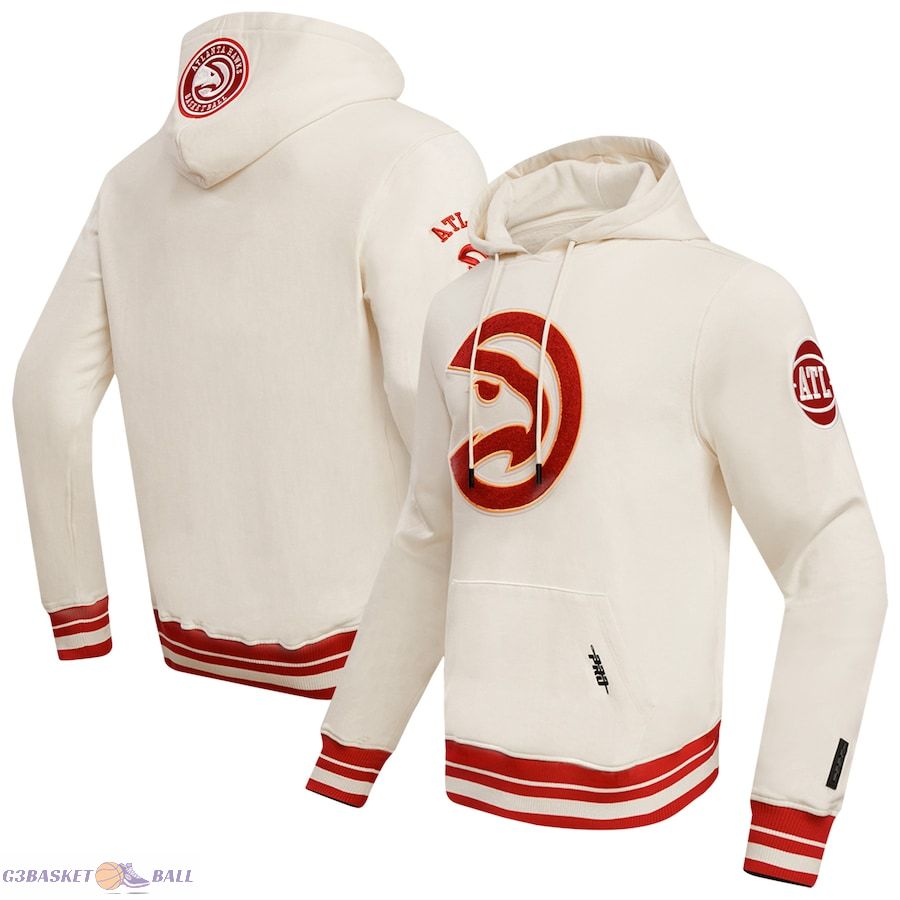 Men's Atlanta Hawks Pro Standard Cream Retro Classic Pullover Hoodie