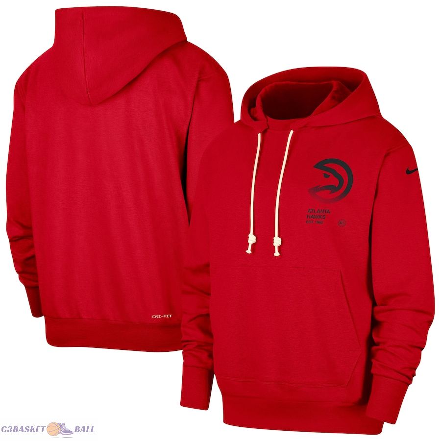 Men's Atlanta Hawks Nike Red Courtside Standard Issue Premium Performance Pullover Hoodie