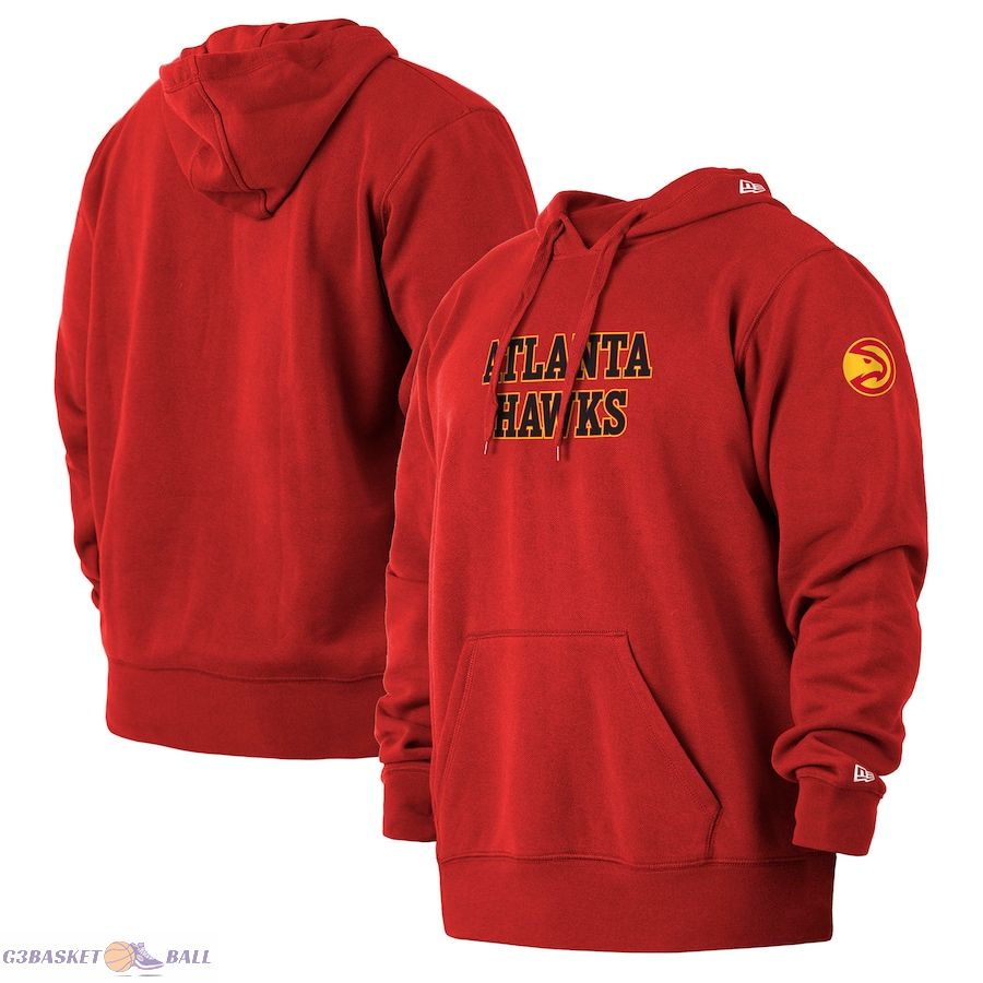 Men's Atlanta Hawks New Era Red 2021/22 City Edition Big & Tall Pullover Hoodie