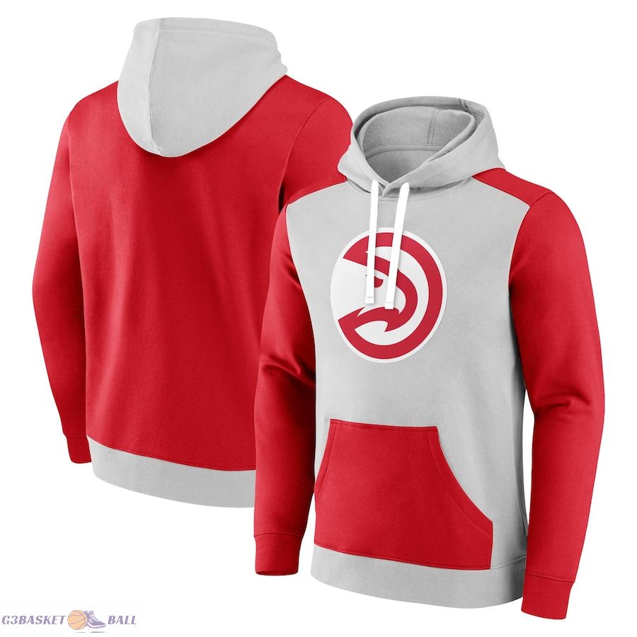 Men's Atlanta Hawks Fanatics Red/Silver Big & Tall Primary Arctic Pullover Hoodie