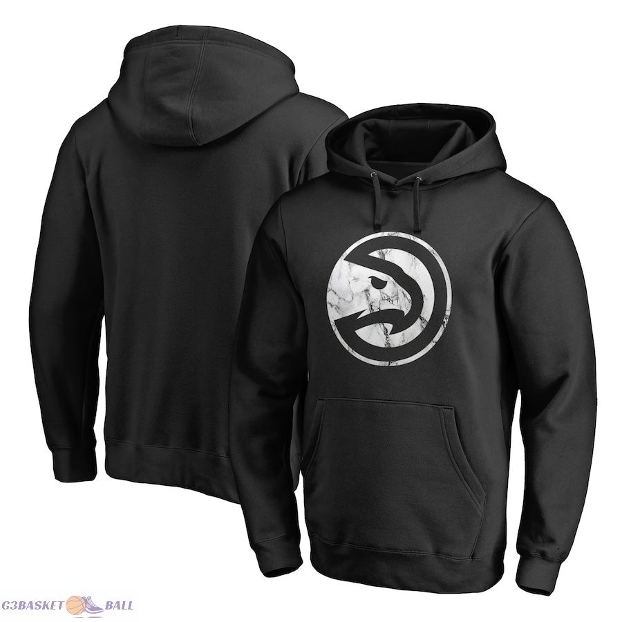 Men's Atlanta Hawks Black Marble Logo Pullover Hoodie