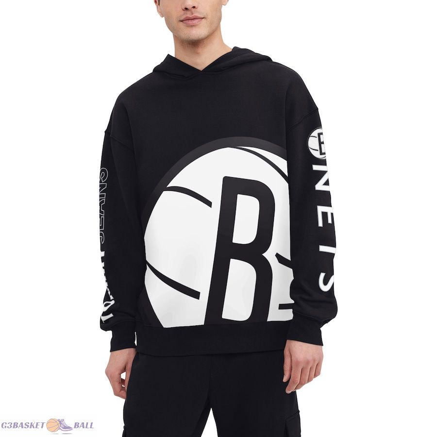 Men's Brooklyn Nets Tommy Jeans Black Kenny Pullover Hoodie