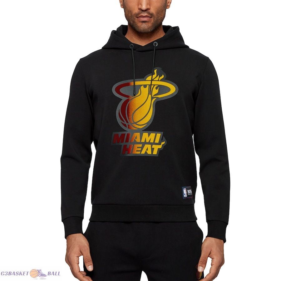 Men's Miami Heat NBA x Hugo Boss Black Bounce Pullover Hoodie