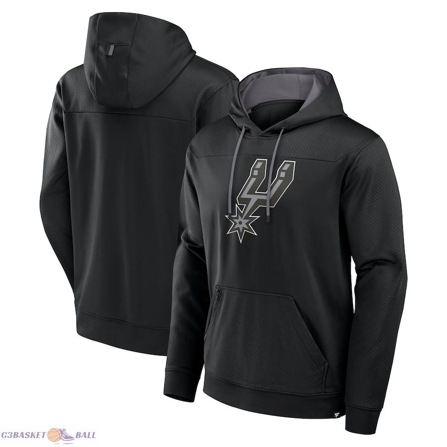 Men's San Antonio Spurs Fanatics Black Reserve Defender Pullover Hoodie