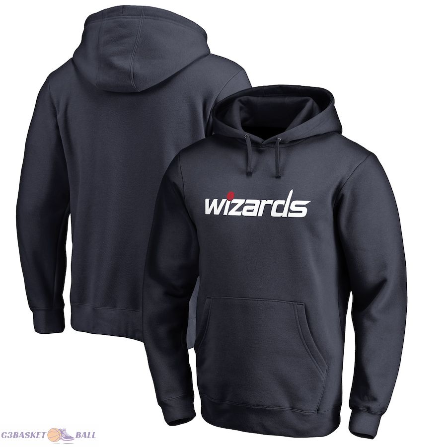 Men's Washington Wizards Navy Wordmark Pullover Hoodie