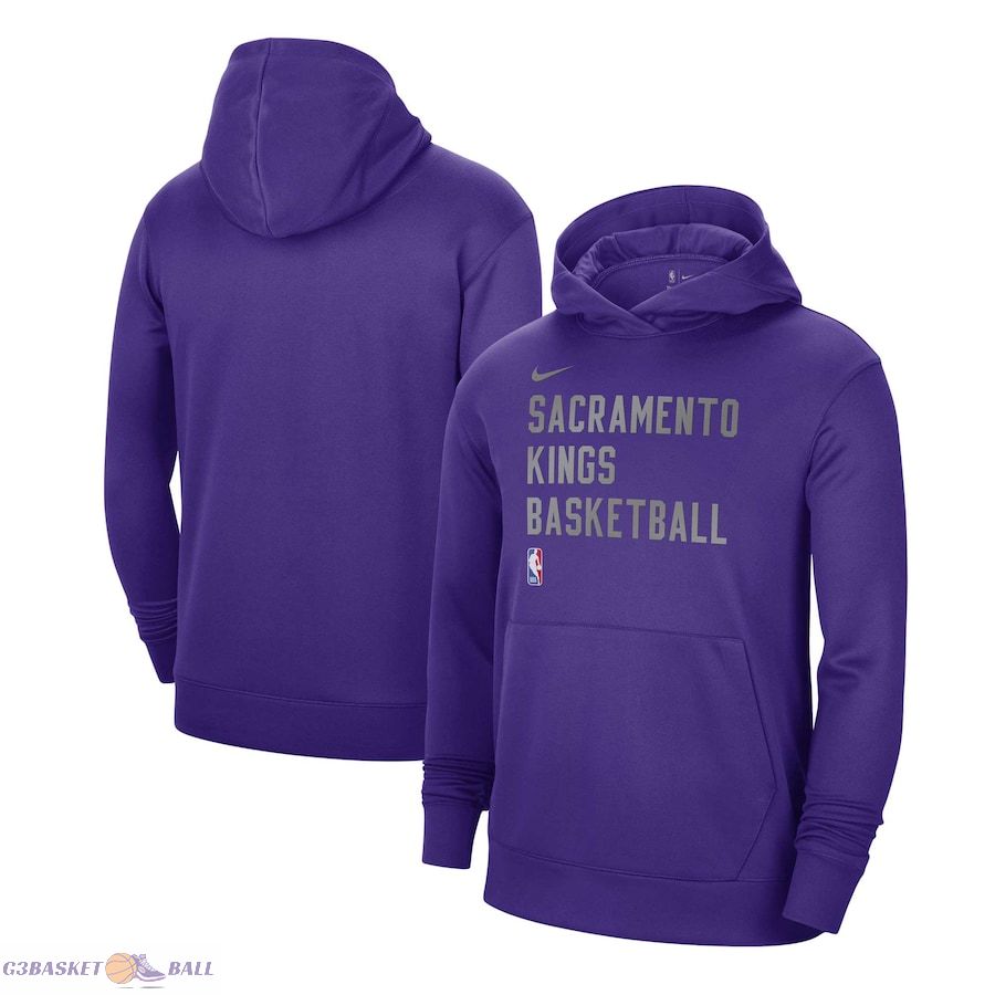 Unisex Sacramento Kings Nike Purple 2023/24 Performance Spotlight On-Court Practice Pullover Hoodie