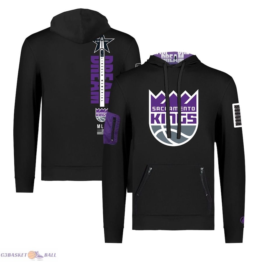 Unisex Sacramento Kings FISLL x Black History Collection Black Pullover Hoodie