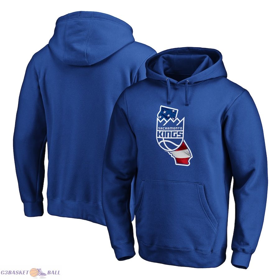 Men's Sacramento Kings Royal Banner State Pullover Hoodie