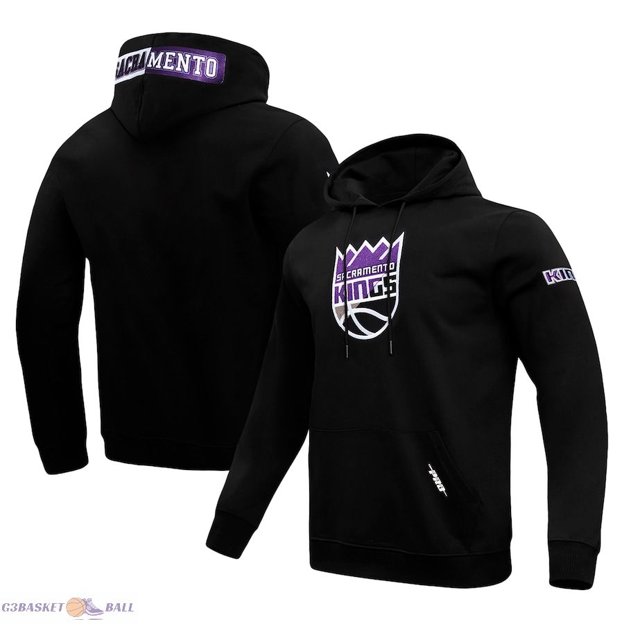 Men's Sacramento Kings Pro Standard Black Split Logo Pullover Hoodie