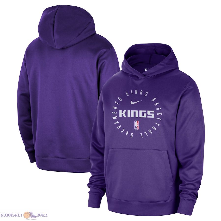 Men's Sacramento Kings Nike Purple 2024/25 Spotlight On-Court Practice Performance Pullover Hoodie