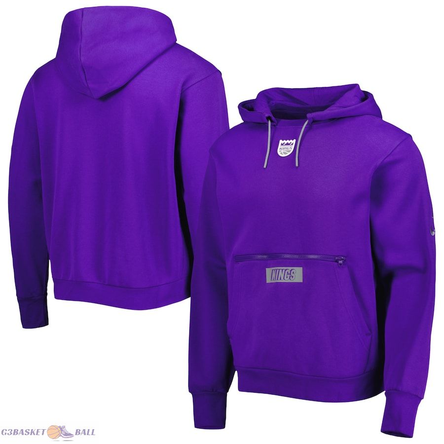 Men's Sacramento Kings Nike Purple 2022/23 City Edition Courtside Heavyweight Fleece Pullover Hoodie