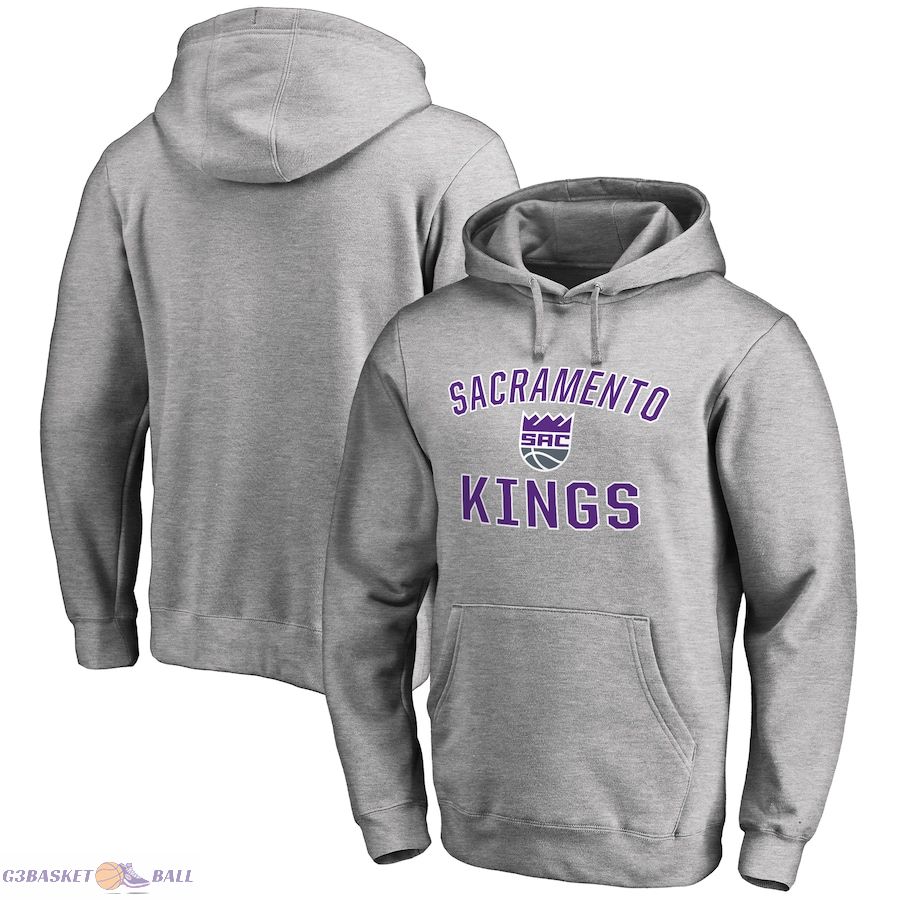 Men's Sacramento Kings Ash Victory Arch Pullover Hoodie