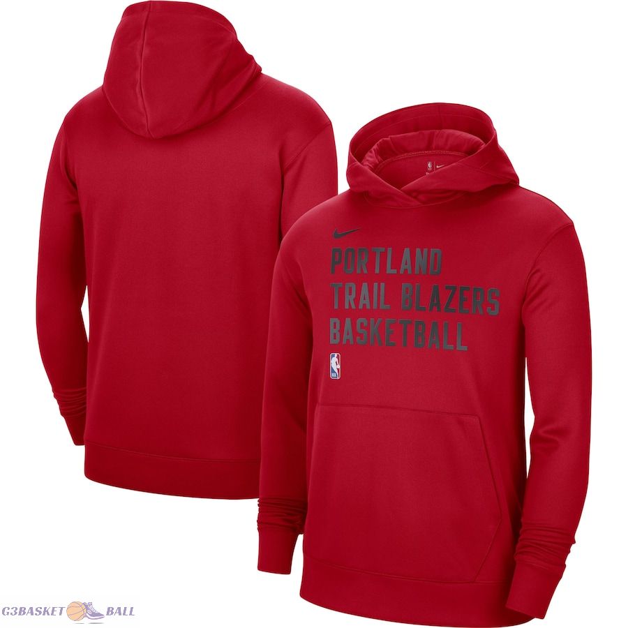 Unisex Portland Trail Blazers Nike Red 2023/24 Performance Spotlight On-Court Practice Pullover Hoodie