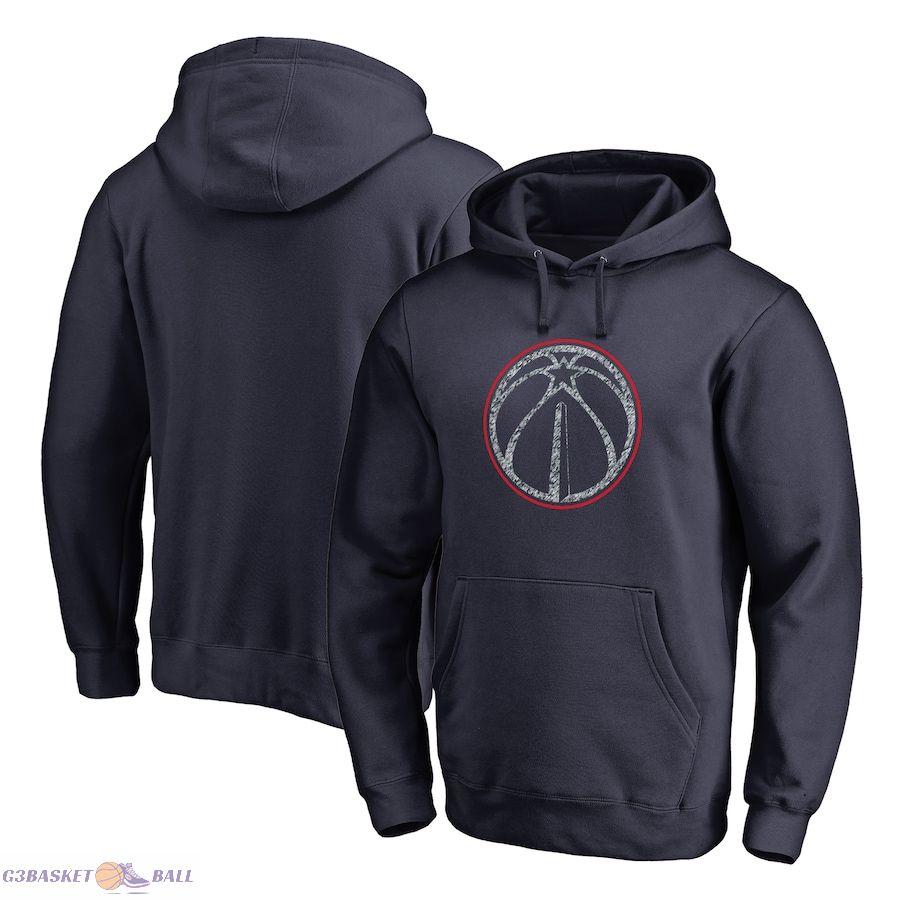 Men's Washington Wizards Navy Static Logo Pullover Hoodie