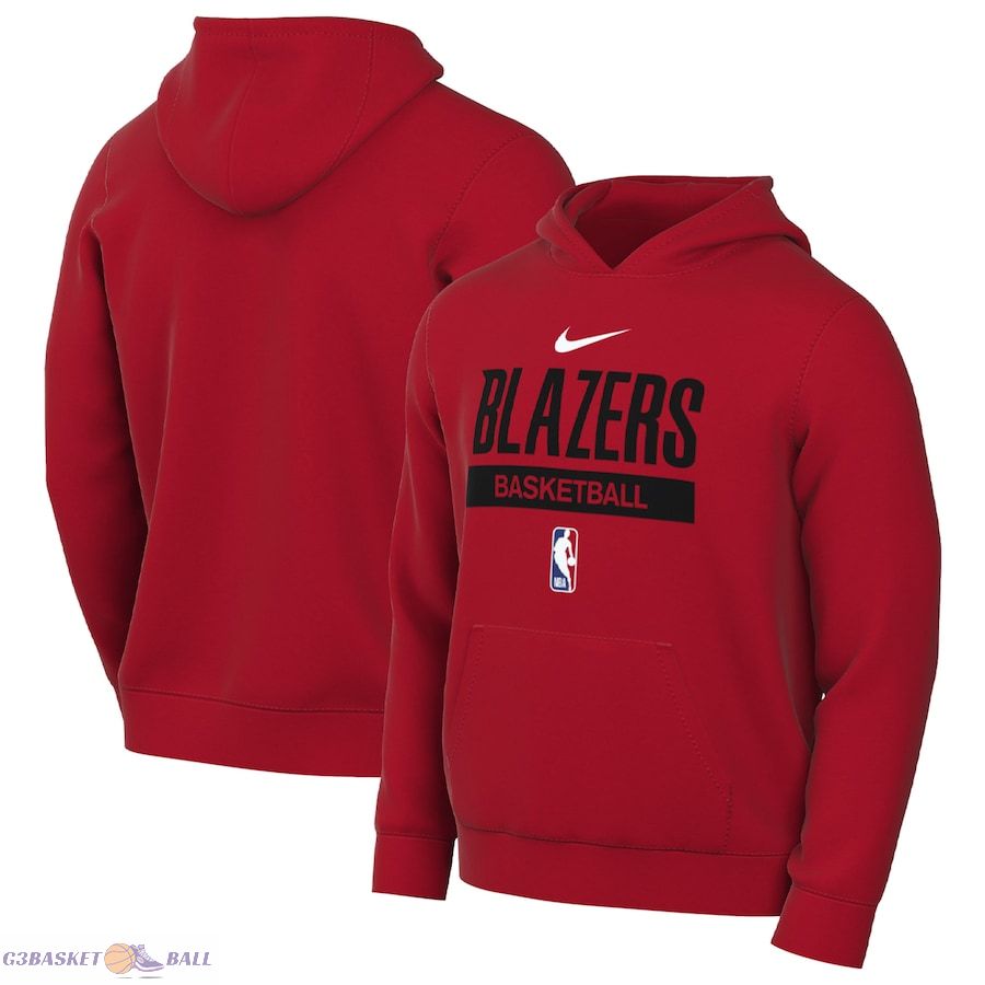 Men's Portland Trail Blazers Nike Red 2022/23 Spotlight On-Court Practice Performance Pullover Hoodie