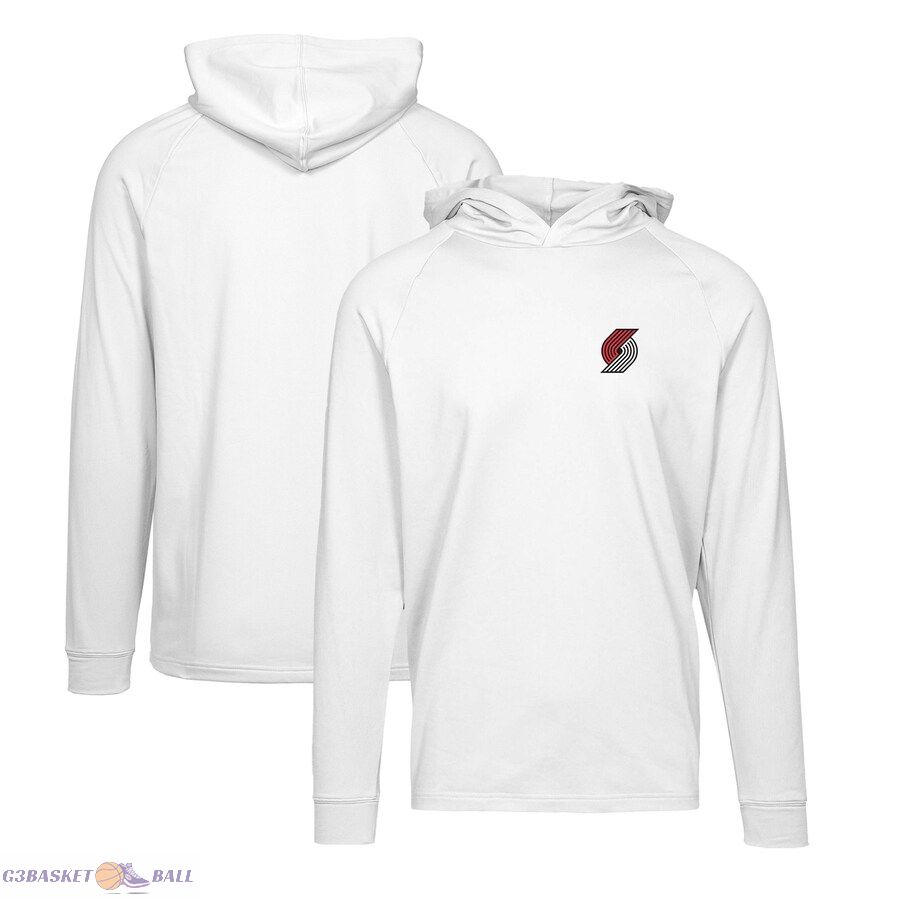 Men's Portland Trail Blazers Levelwear White Dimension Insignia Pullover Hoodie