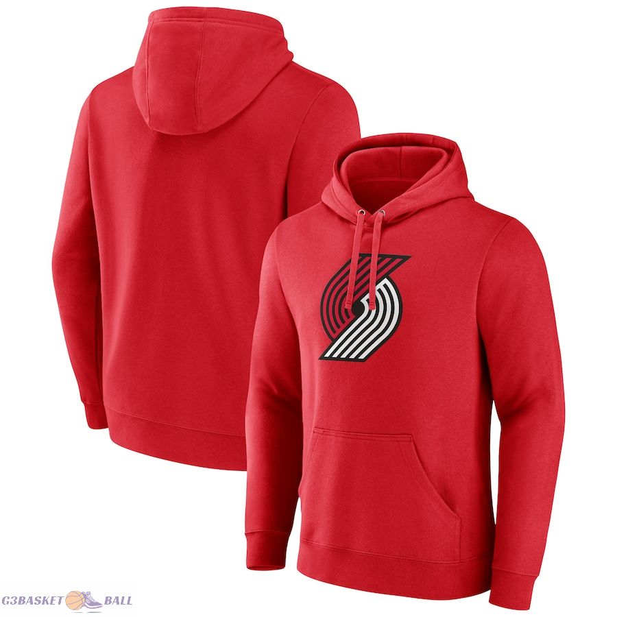 Men's Portland Trail Blazers Fanatics Red Primary Logo Pullover Hoodie