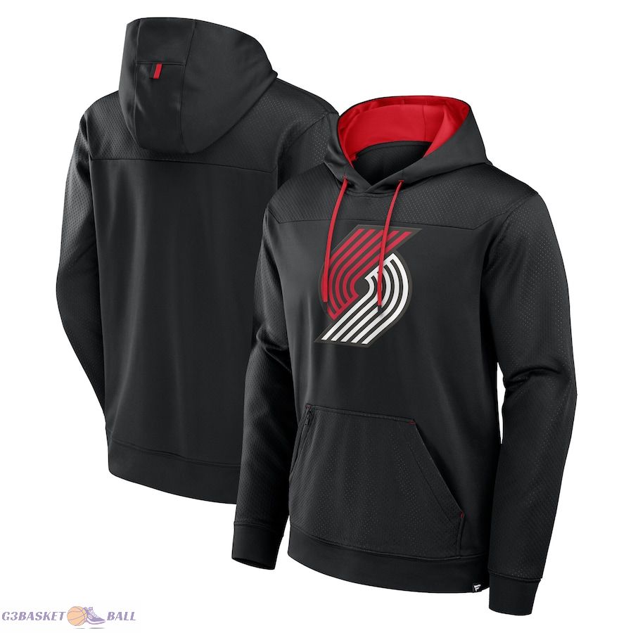 Men's Portland Trail Blazers Fanatics Black Reserve Defender Pullover Hoodie