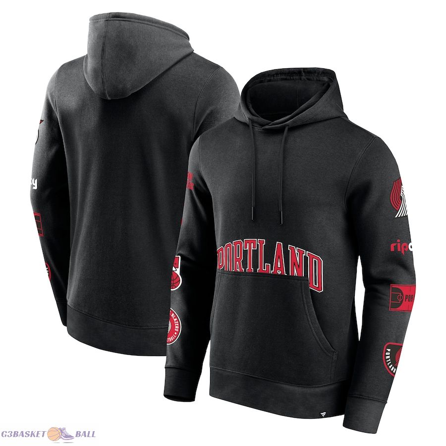 Men's Portland Trail Blazers Fanatics Black Home Court Pullover Hoodie