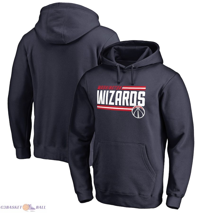 Men's Washington Wizards Navy Onside Stripe Pullover Hoodie