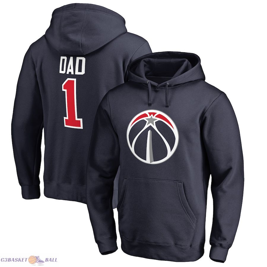 Men's Washington Wizards Navy #1 Dad Pullover Hoodie