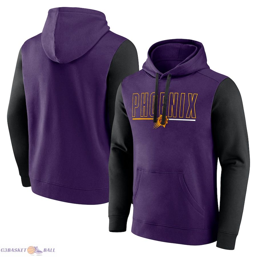 Men's Phoenix Suns Purple Outline Colorblock Pullover Hoodie