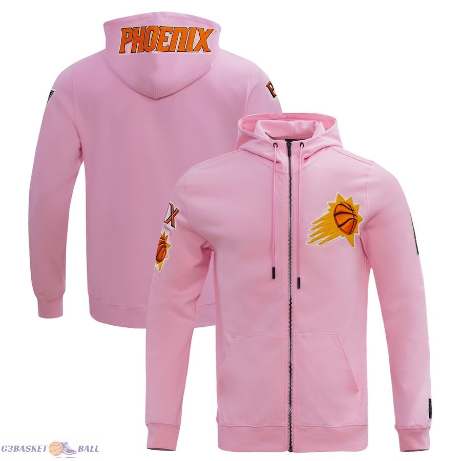 Men's Phoenix Suns Pro Standard Pink Classic Chenille Double Knit Full-Zip Pullover Hoodie