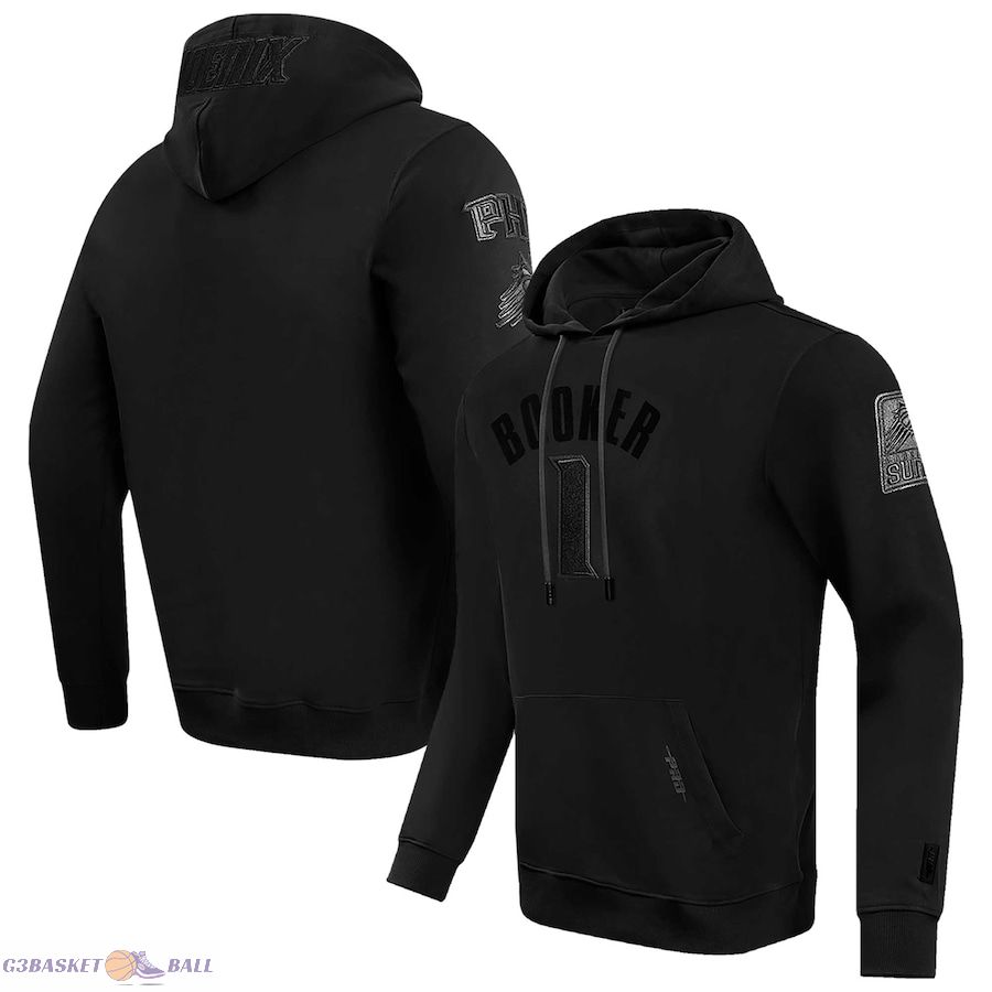 Men's Phoenix Suns Devin Booker Pro Standard Black Triple Tonal Player Pullover Hoodie