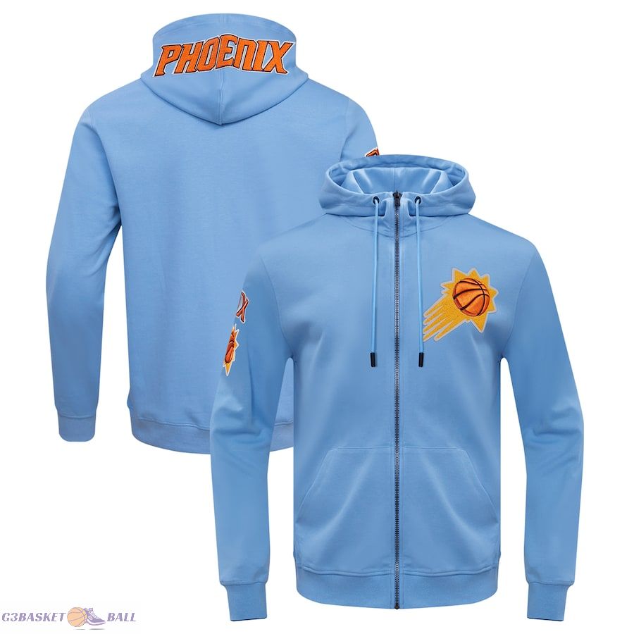 Men's Phoenix Suns Pro Standard Blue Classic Chenille Double Knit Full-Zip Pullover Hoodie