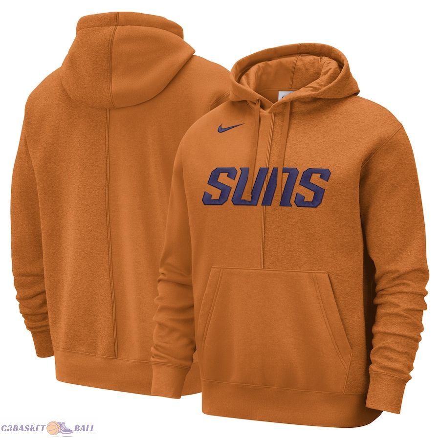 Men's Phoenix Suns Nike Orange Courtside Versus Stitch Split Pullover Hoodie