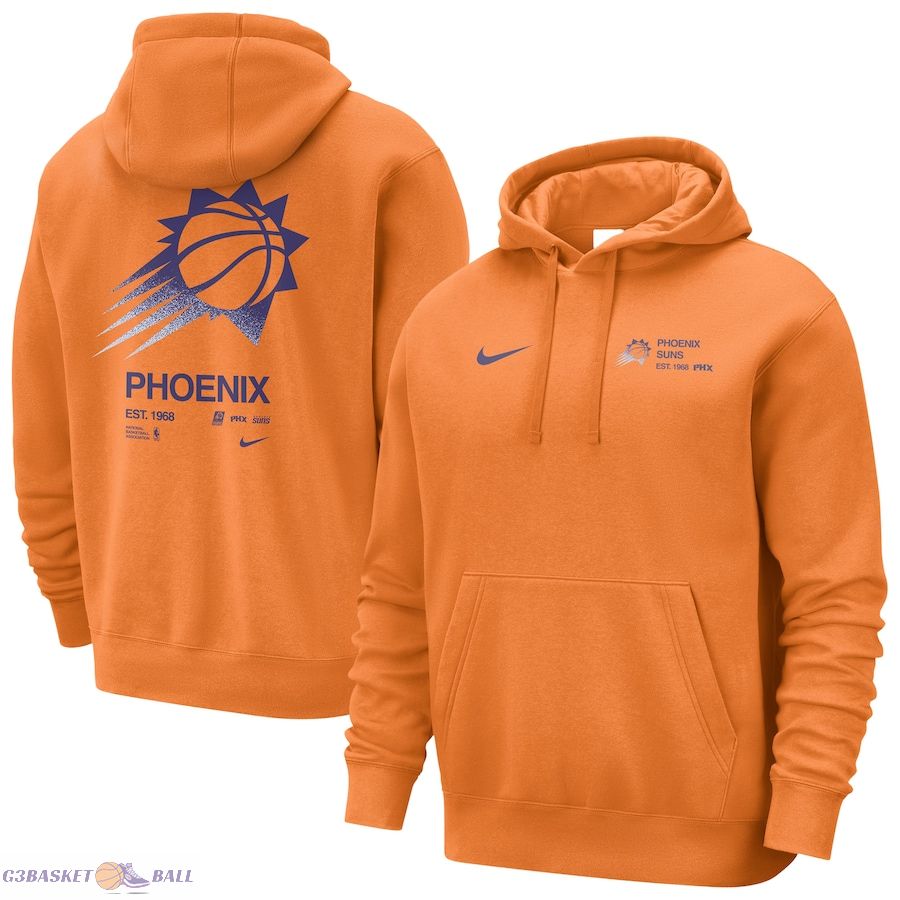 Men's Phoenix Suns Nike Orange Courtside Club Pullover Hoodie