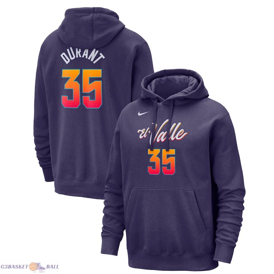 Men's Phoenix Suns Kevin Durant Nike Purple 2023/24 City Edition Name & Number Pullover Hoodie