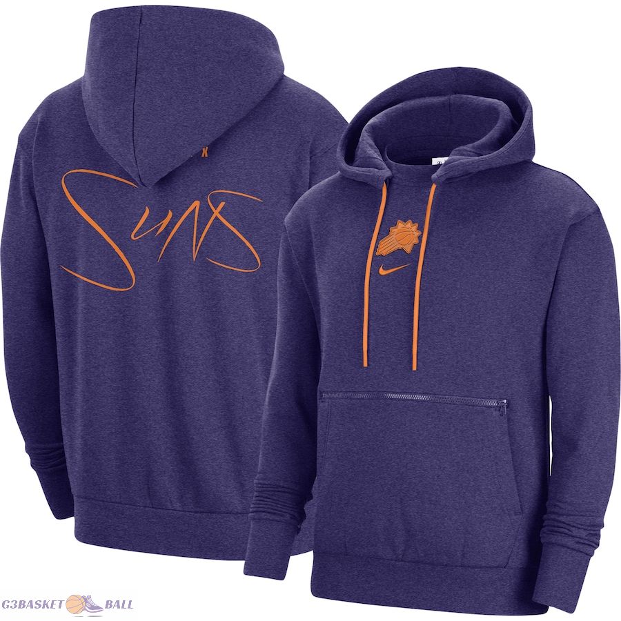 Men's Phoenix Suns Nike Heather Purple Courtside Versus Flight Pullover Hoodie