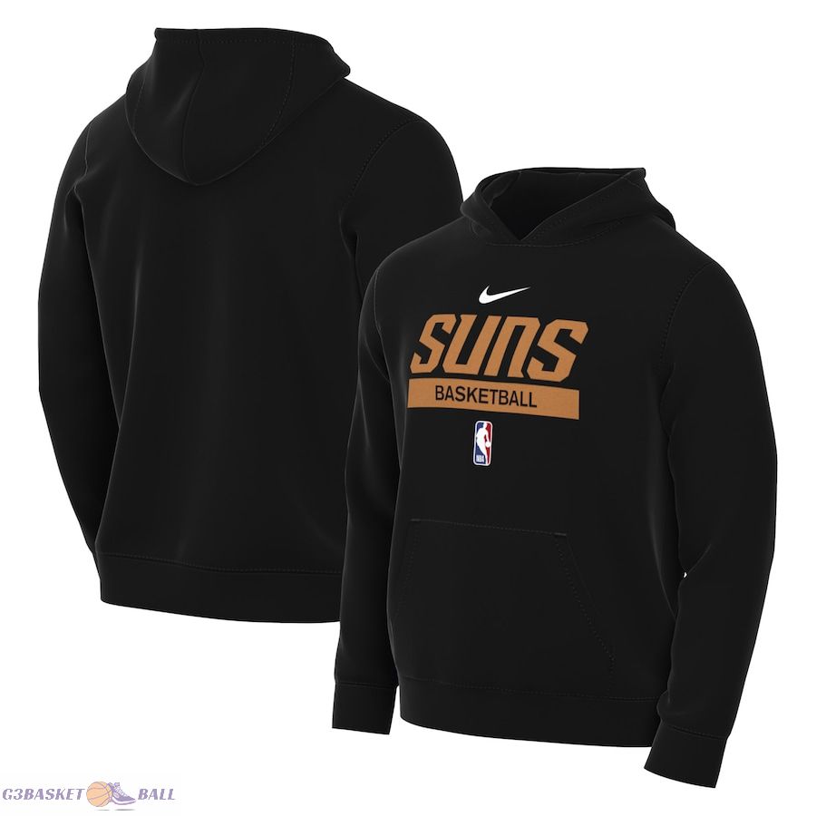 Men's Phoenix Suns Nike Black 2022/23 Spotlight On-Court Practice Performance Pullover Hoodie