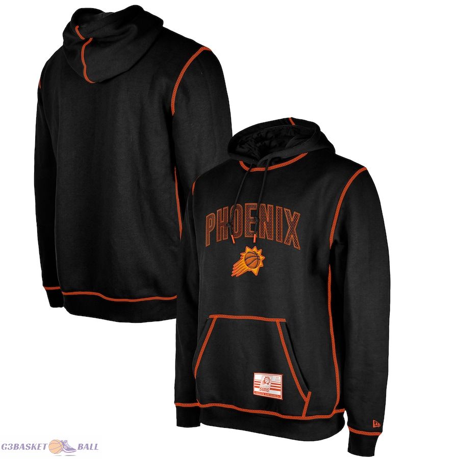 Men's Phoenix Suns New Era Black 2023/24 City Edition Satin Stitch Elite Pack Pullover Hoodie