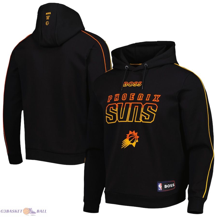 Men's Phoenix Suns NBA x Hugo Boss Black Team Bounce Tri-Blend Pullover Hoodie