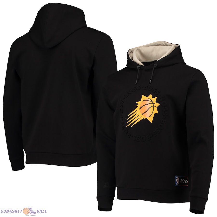 Men's Phoenix Suns NBA x Hugo Boss Black Bounce Logo Tri-Blend Pullover Hoodie