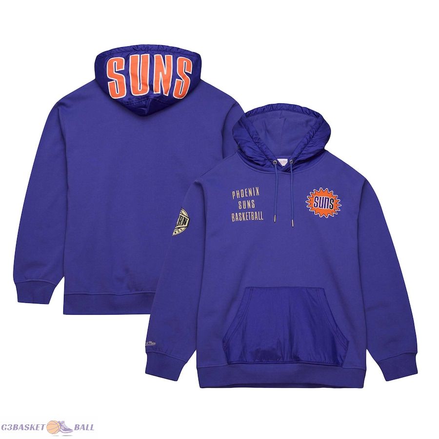 Men's Phoenix Suns Mitchell & Ness Purple Team OG 2.0 Vintage Logo Fleece Pullover Hoodie