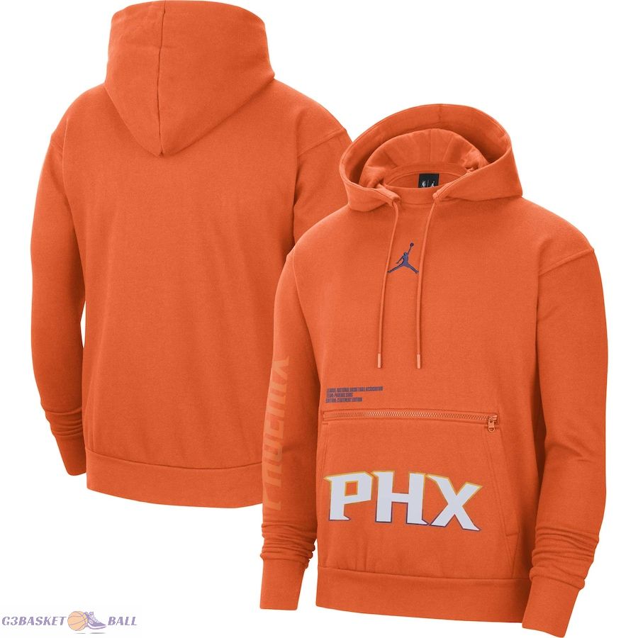 Men's Phoenix Suns Jordan Brand Orange Courtside Statement Edition Pullover Hoodie