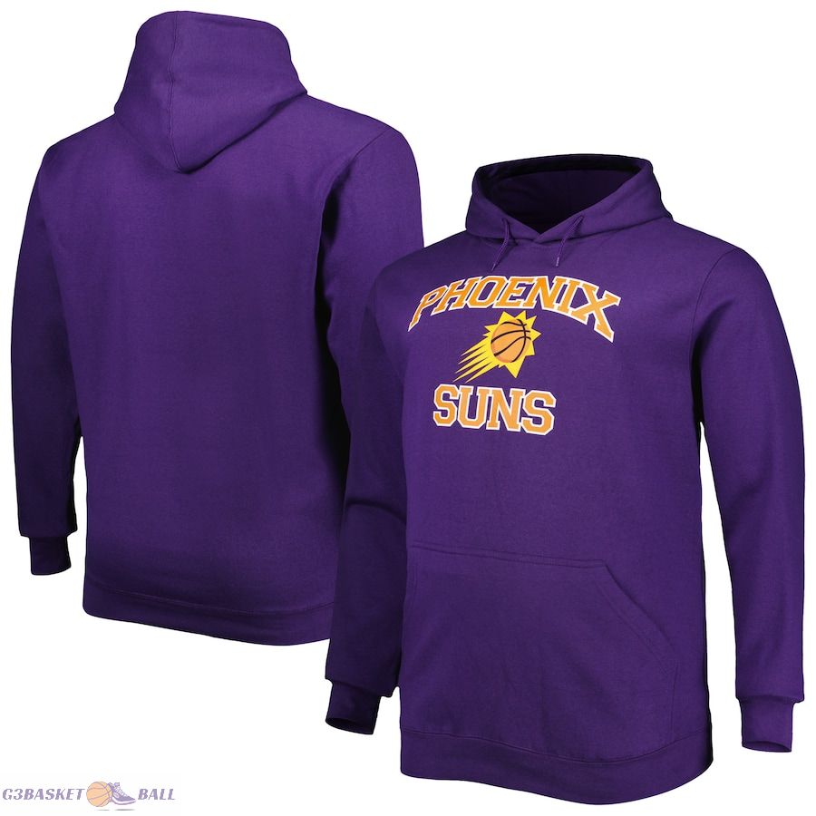 Men's Phoenix Suns Heathered Gray Big & Tall Heart & Soul Pullover Hoodie