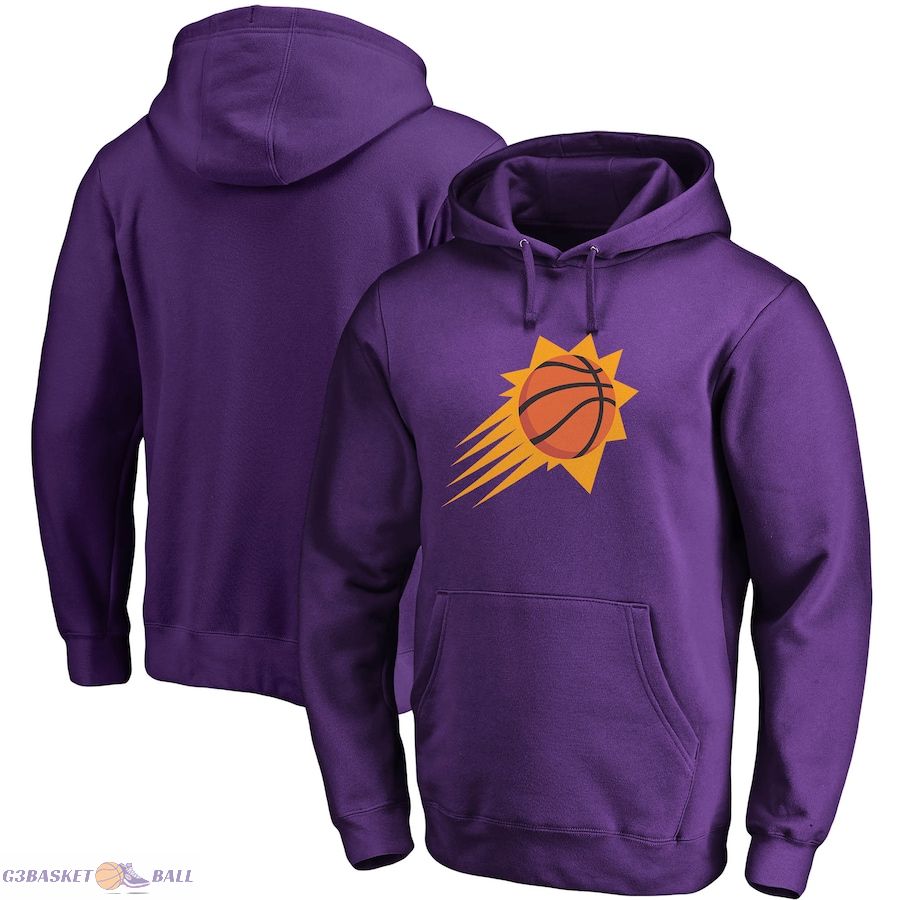 Men's Phoenix Suns Fanatics Purple Icon Primary Logo Fitted Pullover Hoodie