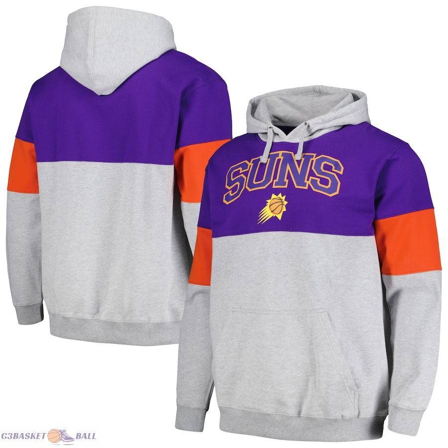 Men's Phoenix Suns Fanatics Purple Contrast Pieced Pullover Hoodie