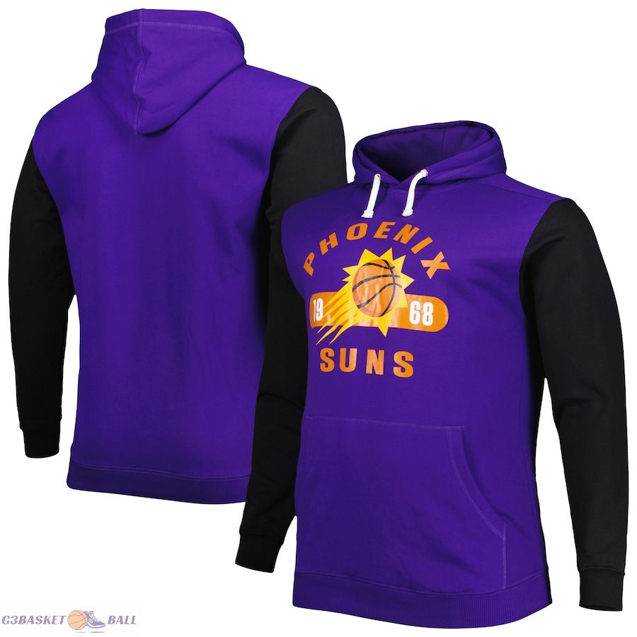 Men's Phoenix Suns Fanatics Purple/Black Big & Tall Bold Attack Pullover Hoodie