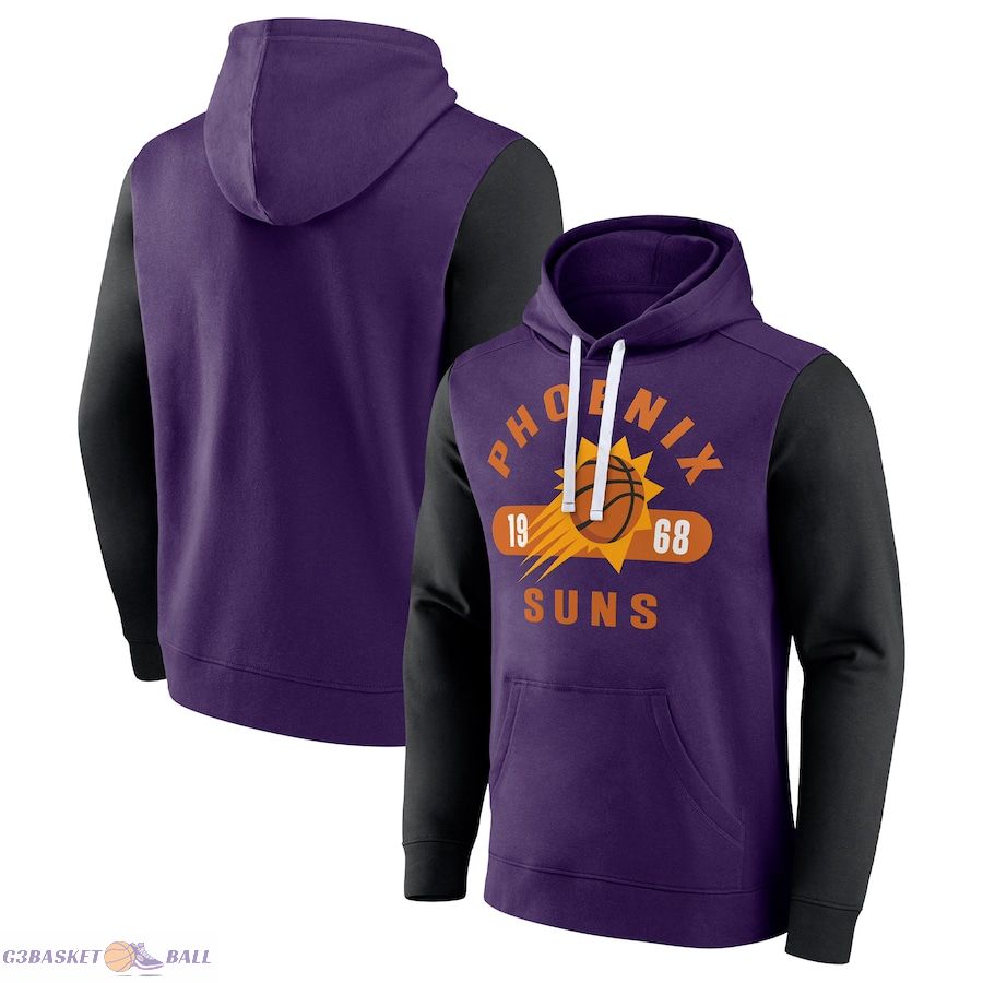 Men's Phoenix Suns Fanatics Purple/Black Attack Colorblock Pullover Hoodie